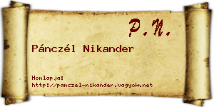 Pánczél Nikander névjegykártya