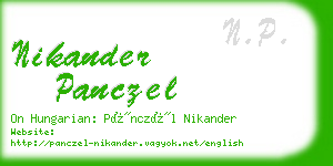 nikander panczel business card